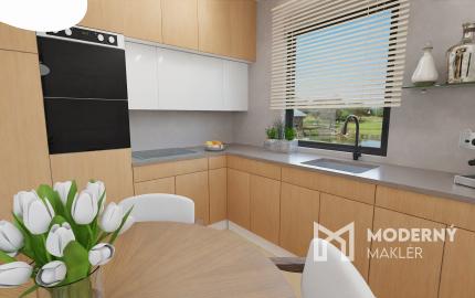 Na predaj priestranný 4-izbový bungalov s terasou v Hrnčiarovciach nad Parnou