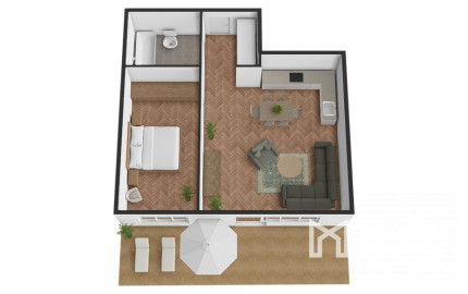 Na predaj 2-izbový investičný byt s predzáhradkou v Devínskej Novej Vsi