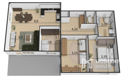 Na predaj na mieru zariadený 4-izbový byt v novostavbe Za Liptovskou v Trenčíne