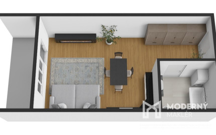 REZERVOVANÉ:Na predaj 1-izbový byt v centre Vrbového