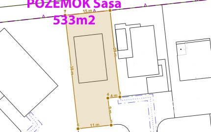 Na predaj stavebný pozemok s rozostavaným drevodomom v obci Lehnice - Sása