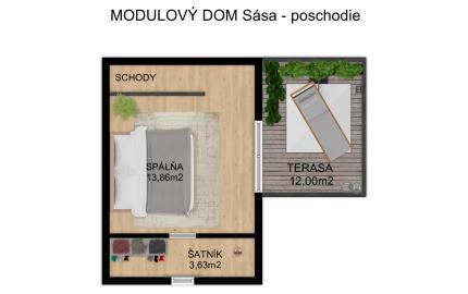 Na predaj stavebný pozemok s rozostavaným drevodomom v obci Lehnice - Sása