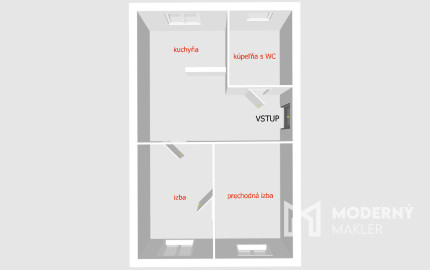 Na predaj: 2-izbový byt po kompletnej rekonštrukcii , Bánovce n/B- ul. K nemocnici – okamžite voľný!