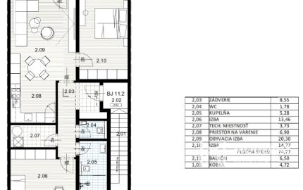 Na predaj skolaudovaný výnimočný 3-izbový byt v rodinnom dome vo Veľkom Orvišti