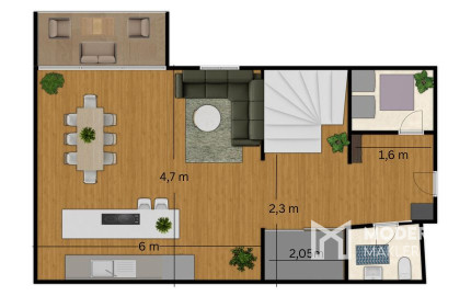 Na prenájom štýlový 3-izbový mezonet v historickom centre Trnavy