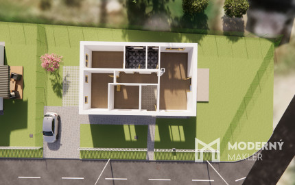 Na predaj 4-izbový bungalov TYP DOMU A  v obci Jelka