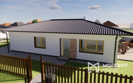 Na predaj 4-izbový bungalov TYP DOMU A  v obci Jelka