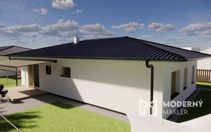 Na predaj 4-izbový bungalov TYP DOMU A  v obci Jelka