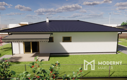 Na predaj 4-izbový bungalov TYP DOMU A  v obci Jelka