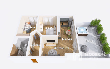 NA PREDAJ | Exkluzívny 3- izbový byt s veľkorysou terasou v Trenčíne