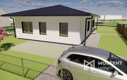 Na predaj 4-izbový bungalov TYP DOMU A  v obci Jelka