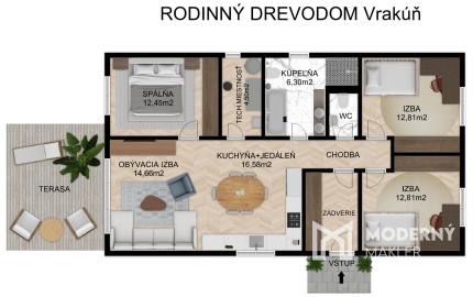 Na predaj rozostavaný drevodom v obci Vrakúň