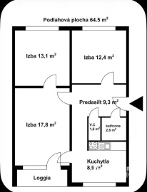 Na predaj 3-izbový byt v mestskej časti BA - Dúbravka