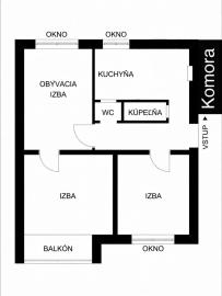 Na predaj 3-izbový byt s balkónom v Trenčíne na ulici Halalovka
