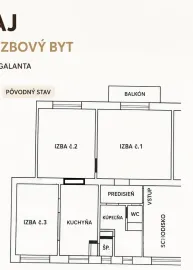 Na predaj priestranný 3-izbový byt v Galante