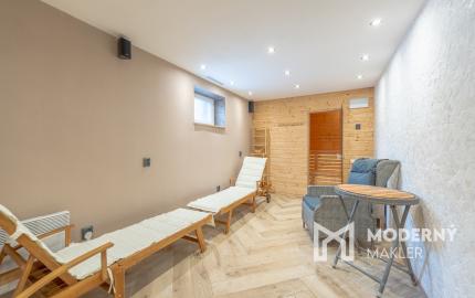 Na predaj 4-IZBOVÝ BYT S VLASTNÝM POZEMKOM, BAZÉNOM, WELLNESS, GARÁŽOU A CHARAKTEROM RODINNÉHO DOMU V DEVÍNSKEJ NOVEJ VSI