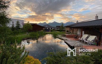 Na predaj rodinný dom s výhľadom na Vysoké Tatry a jazierkom na kúpanie