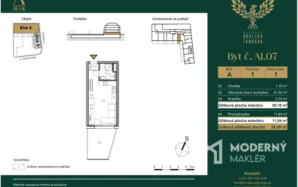 Na predaj diskrétny luxusný 1-izbový byt s predzáhradkou v historickom centre Trnavy