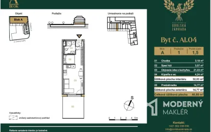 Na predaj prémiový 1,5 izbový byt s predzáhradkou v historickom centre Trnavy