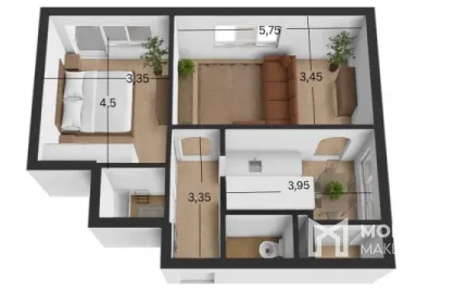 Na predaj zrekonštruovaný 2-izbový byt s balkónom a pivnicou - VEĽKÉ LEVÁRE