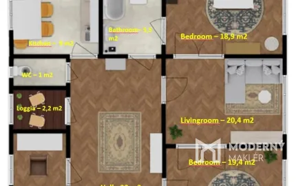 Na prenájom štýlový a priestranný 3,5 izbový byt v centre mesta/ Stylish and spacious 3.5-room apartment for rent in the Old Town