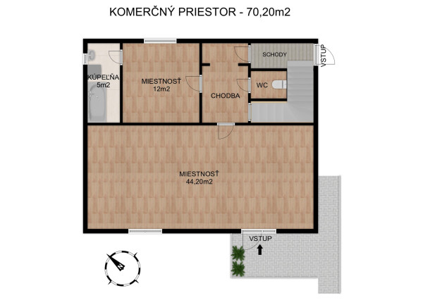 Na prenájom obchodný priestor v centre Šamorína s výbornou viditeľnosťou