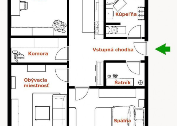 Exkluzívna ponuka 3 izb. veľkometrážného bytu v Bánovciach n/B s balkónom a pivnicou- SEVER