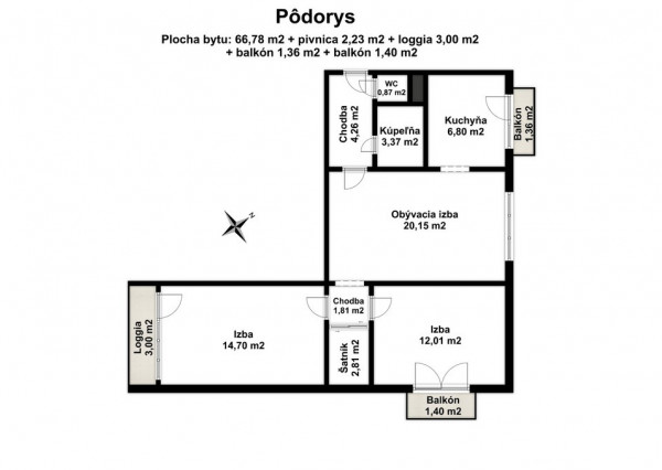 Moderný a svetlý byt, v ktorom je všetko pripravené na okamžité nasťahovanie.