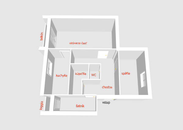 Prenájom krásneho 2 izb bytu v Bánovciach n/B s balkónom
