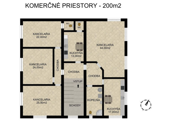 Na prenájom komerčný priestor s možnosťou využitia ako kancelárie alebo dielne v Šamoríne