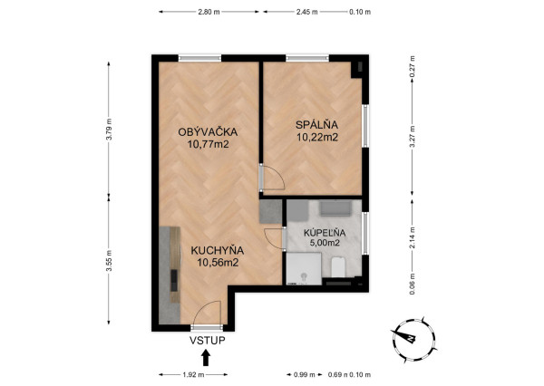 Na predaj investičný 2-izbový apartmán (nebytový priestor) v Bardejove s možnosťou prenosu DPH
