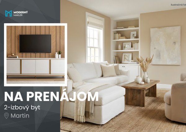 Na prenájom zariadený 2-izbový v centre mesta Martin