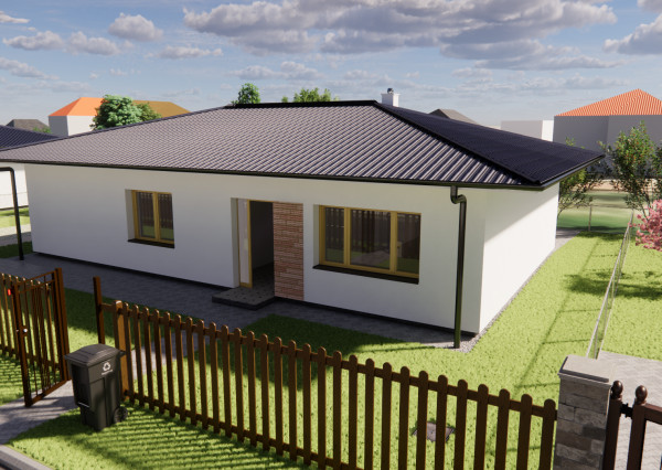 Na predaj 4-izbový bungalov TYP DOMU A  v obci Jelka