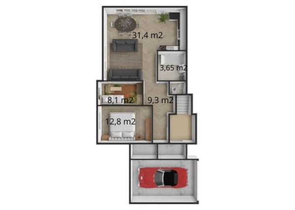 Na predaj 3-izbový byt so záhradou a garážou v Bielom Kostole