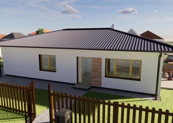 Na predaj 4-izbový bungalov TYP DOMU A  v obci Jelka