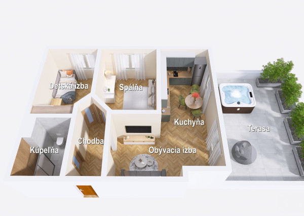 NA PREDAJ | Exkluzívny 3- izbový byt s veľkorysou terasou v Trenčíne