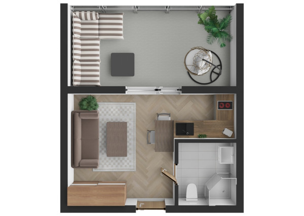 Na predaj investičný zariadený 1-izbový apartmán (nebytový priestor) v Bardejove