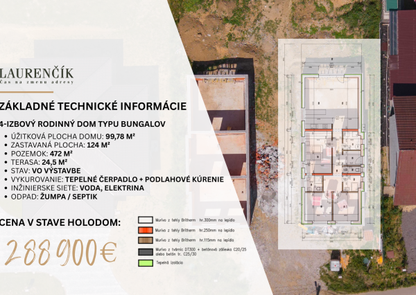 NA PREDAJ |  4 - IZBOVÝ RODINNÝ DOM BUNGALOV | IVANOVCE