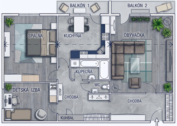 Na predaj 3-izbový byt s dvomi balkónmi v Poprade