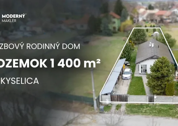 Na predaj rodinný dom s veľkorysým pozemkom v obci Kyselica