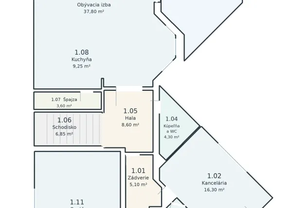 Na predaj priestranný 5-izbový rodinný dom v Ružinove s kanceláriou, pozemkom a dvojgarážou