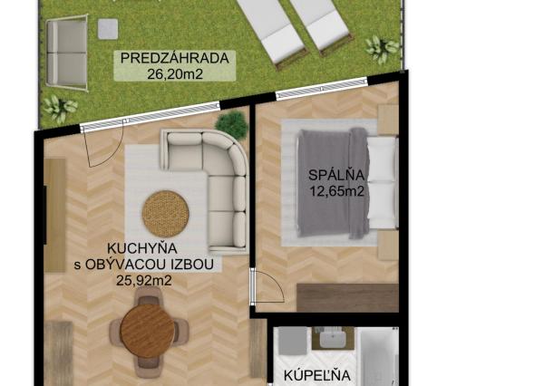 Na predaj 2-izbový byt (B104) s predzáhradkou v STOCKERKE v Devínskej Novej Vsi