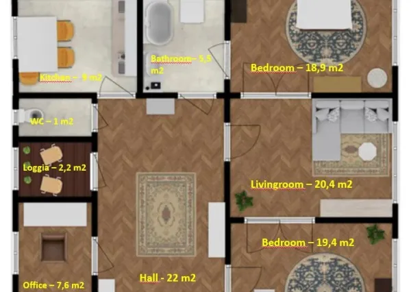Na prenájom štýlový a priestranný 3,5 izbový byt v centre mesta/ Stylish and spacious 3.5-room apartment for rent in the Old Town