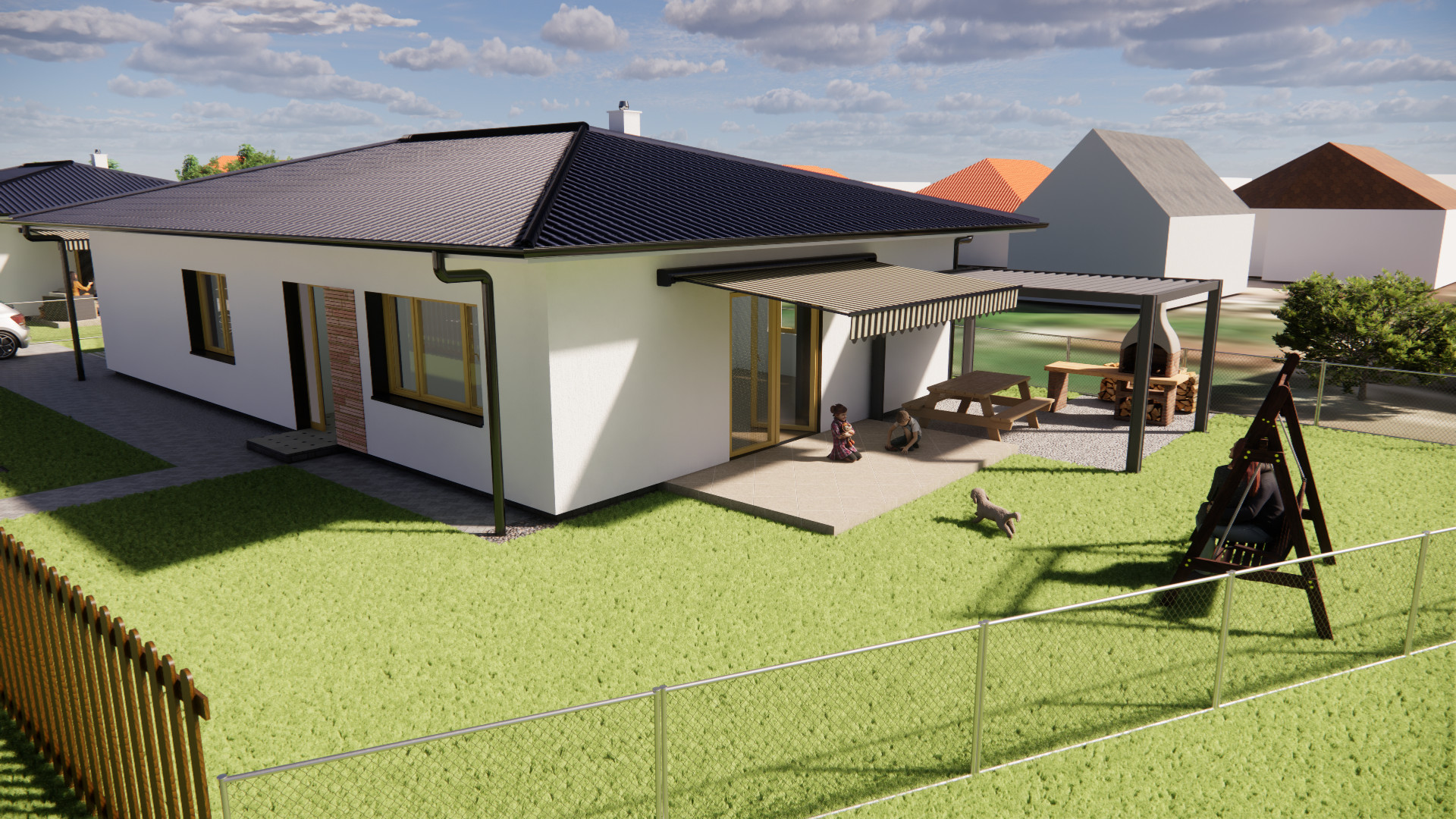 Na predaj 4-izbový bungalov TYP DOMU A  v obci Jelka